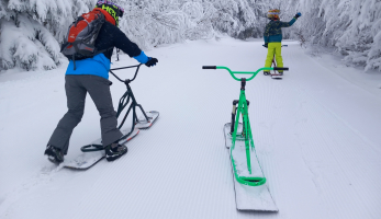 Freeride z Radhoště - za řídítky na snowscootu