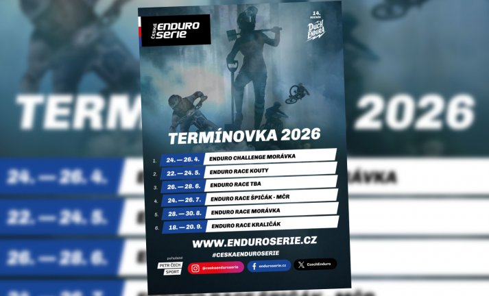Česká Enduro Serie odhalila kalendář pro rok 2026: Start v Jeseníkách přinese nový formát